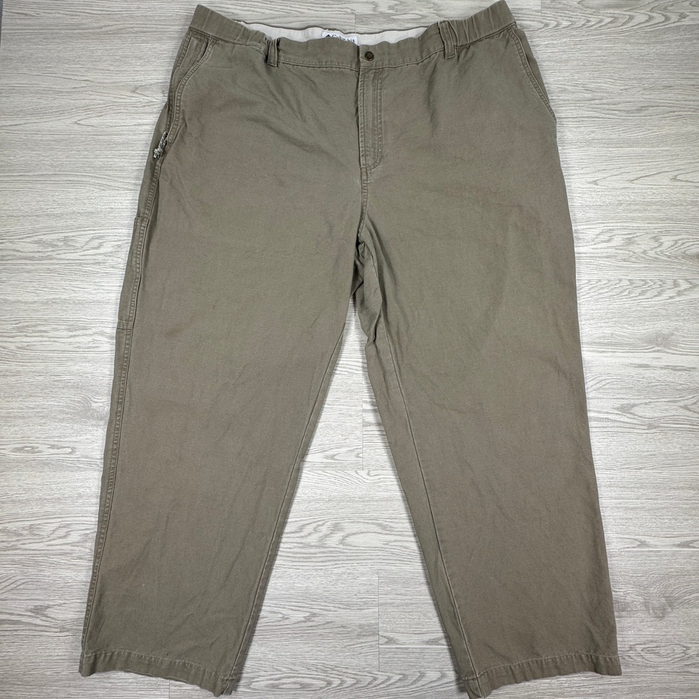 Columbia Mens Pants 2X 30 Inseam Brown Cotton Canvas Classic Chino